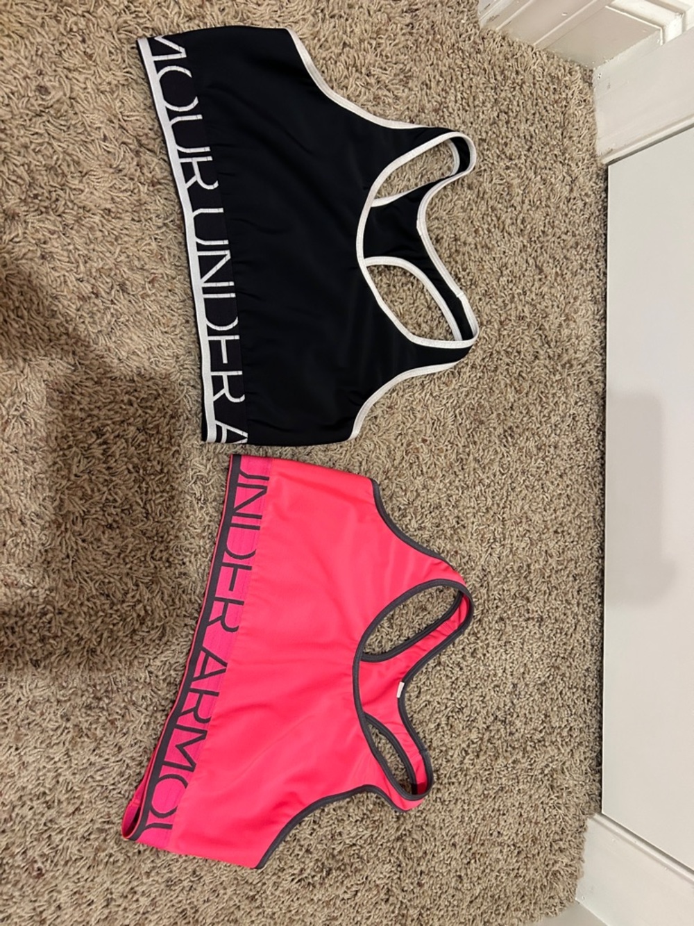 Under Armour Black & Hot Pink Racerback Sports Bras